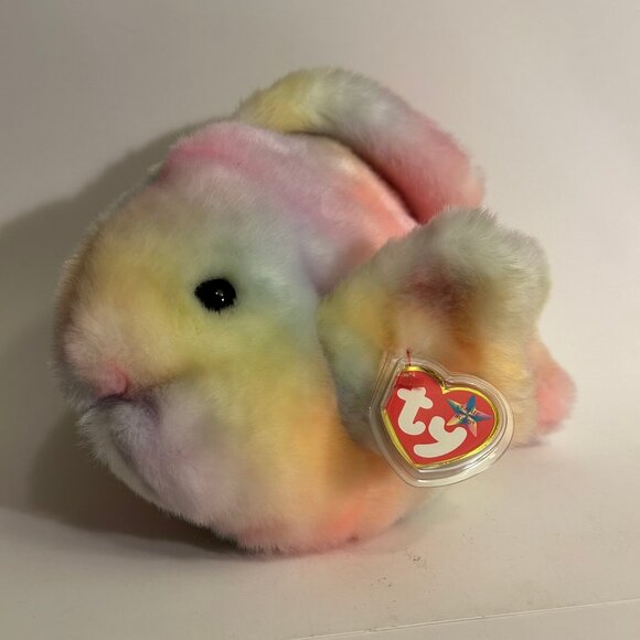 2000 TY Beanie Baby Buddy Coral The Fish Rainbow Tie Die stuffed animal - Picture 1 of 8